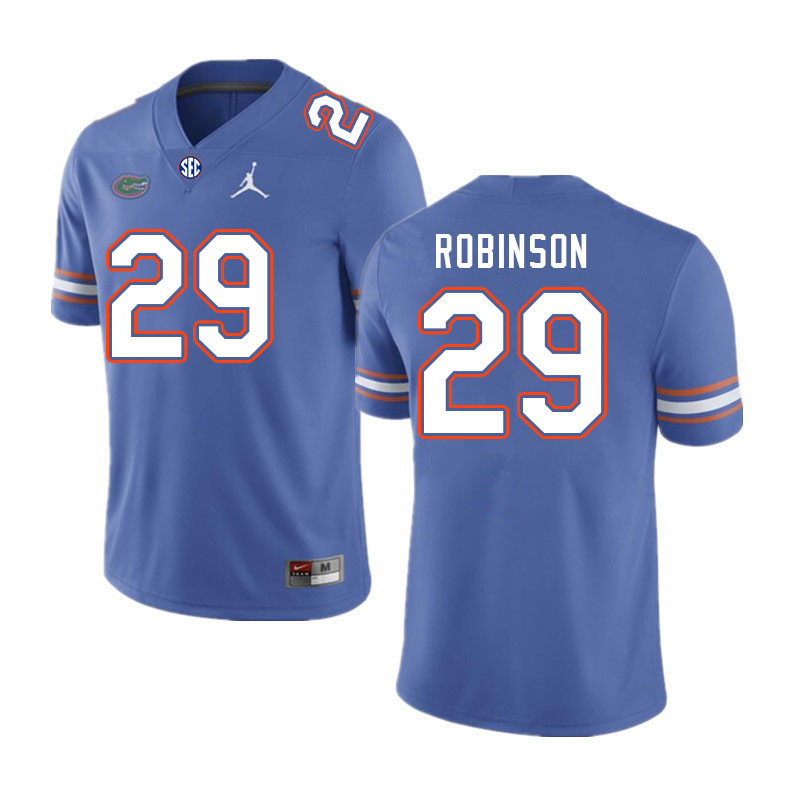Men #29 Jaden Robinson Florida Gators College Football Jerseys Stitched-Royal - Click Image to Close